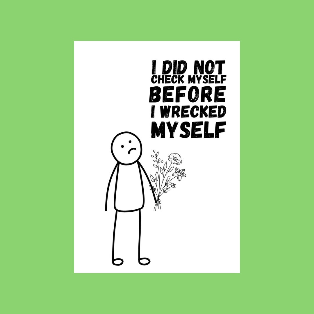 Funny Apology Sorry Card, Check Before You Wreck Card, Funny Sorry Card