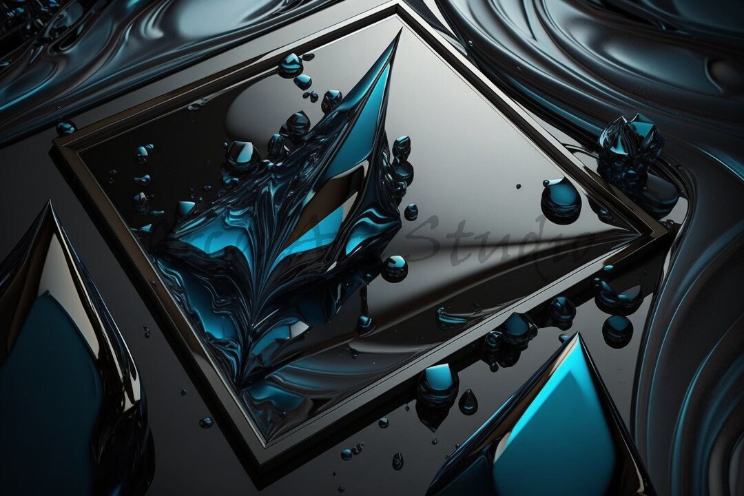 Blue Abstract Mirror / Wall Art / Incredibly Detailed / HD / - Etsy