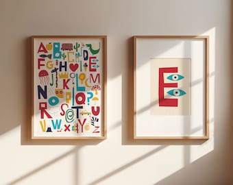 English Alphabet Poster, ABC Poster, Nursery decor, Alphabet art
