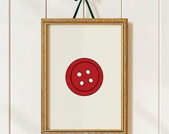 Red Button Art Poster