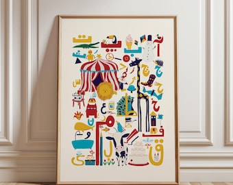 Persian/Farsi Art Poster, Persian/Farsi Alphabet Poster for children, Persian/Farsi Art Poster Alphabet, Persian Art V2