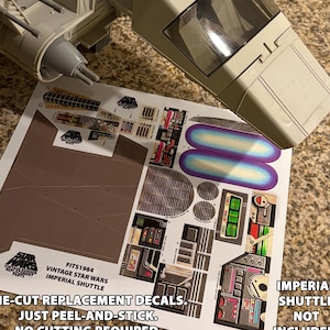 Fits 1984 Vintage IMPERIAL SHUTTLE (TYDIRIUM) - Peel-And-Stick Die-Cut Decals, No Cutting Required