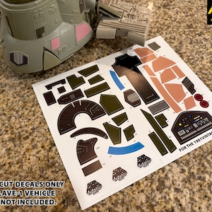 Fits 1981 Vintage ESB SLAVE-1 (Boba Fett&#39;s ship) - Peel-And-Stick Die-Cut Decals, No Cutting Required