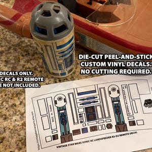 Fits 1978 R2-D2 REMOTE for Sonic RC Landspeeder - Peel-And-Stick Die-Cut DECALS, No Cutting Required