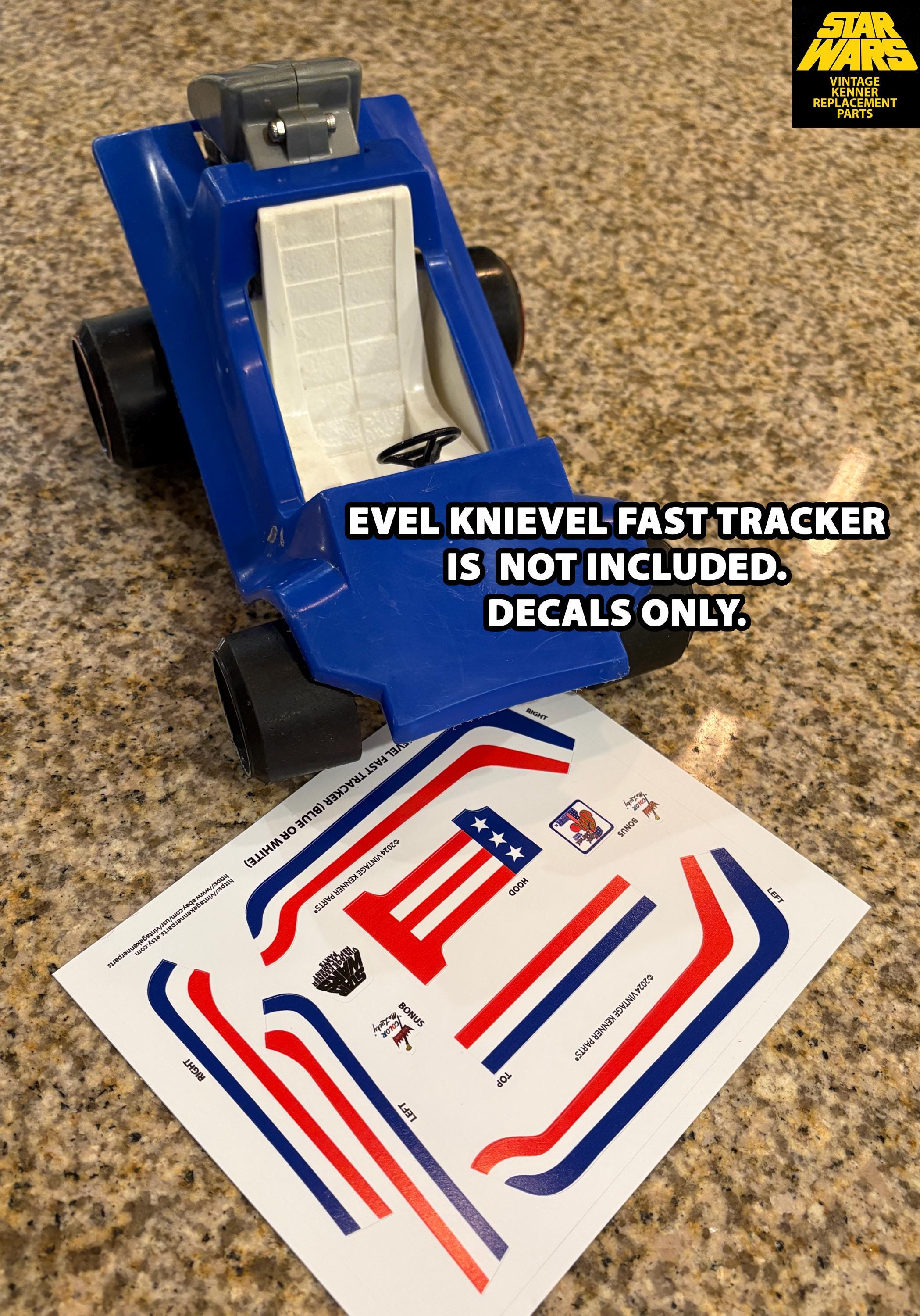 Evel Knievel 1975 Fast Tracker - REPLACEMENT Die-cut DECAL Set, No ...