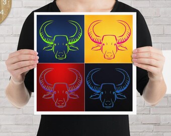 Pop art filippina Carabao / Arte murale Carabao / Arte moderna della cultura filippina / Regali filippini / Poster Carabao / Regalo per la festa del papà