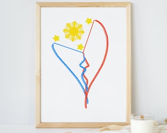 Heart of Philippines Art | Filipino Gifts | Heart | Philippines Art | Filipino Decor | Filipino Wall Art | Handmade Gift | Minimalist Gift