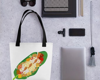 Filipino Kamayan Tote bag | Kamayan Art Bag | Filipino Culture Bag | Boodle Fight Bag | Filipino Art Bag | Filipino Foodie | Filipino Gift