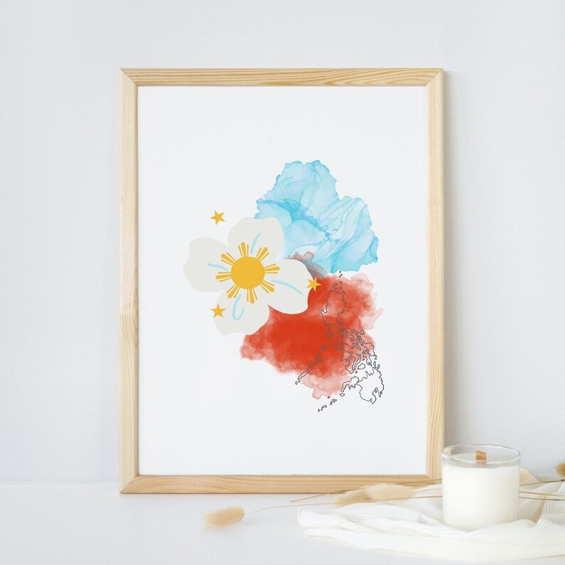 Philippines MAP Butterfly Flag Filipino Map Art Filipino Wall Art