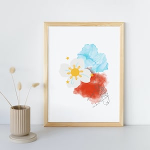Philippinen KARTE Schmetterling Flagge | Philippinische Kartenkunst | Philippinische Wandkunst | Philippinisches Dekor | Deutsch Geschenke | Philippinische Flagge | Handgemachtes Geschenk