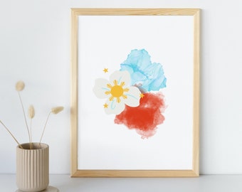 Butterfly Philippine Flag DIGITAL DOWNLOAD | Filipino Decor | Filipino Gifts | Filipino Flag | Filipino Wall Art | Art Gift | Handmade Gift