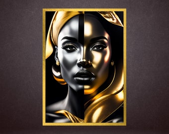 Golden Marble Beauty | Ai art | Digital download