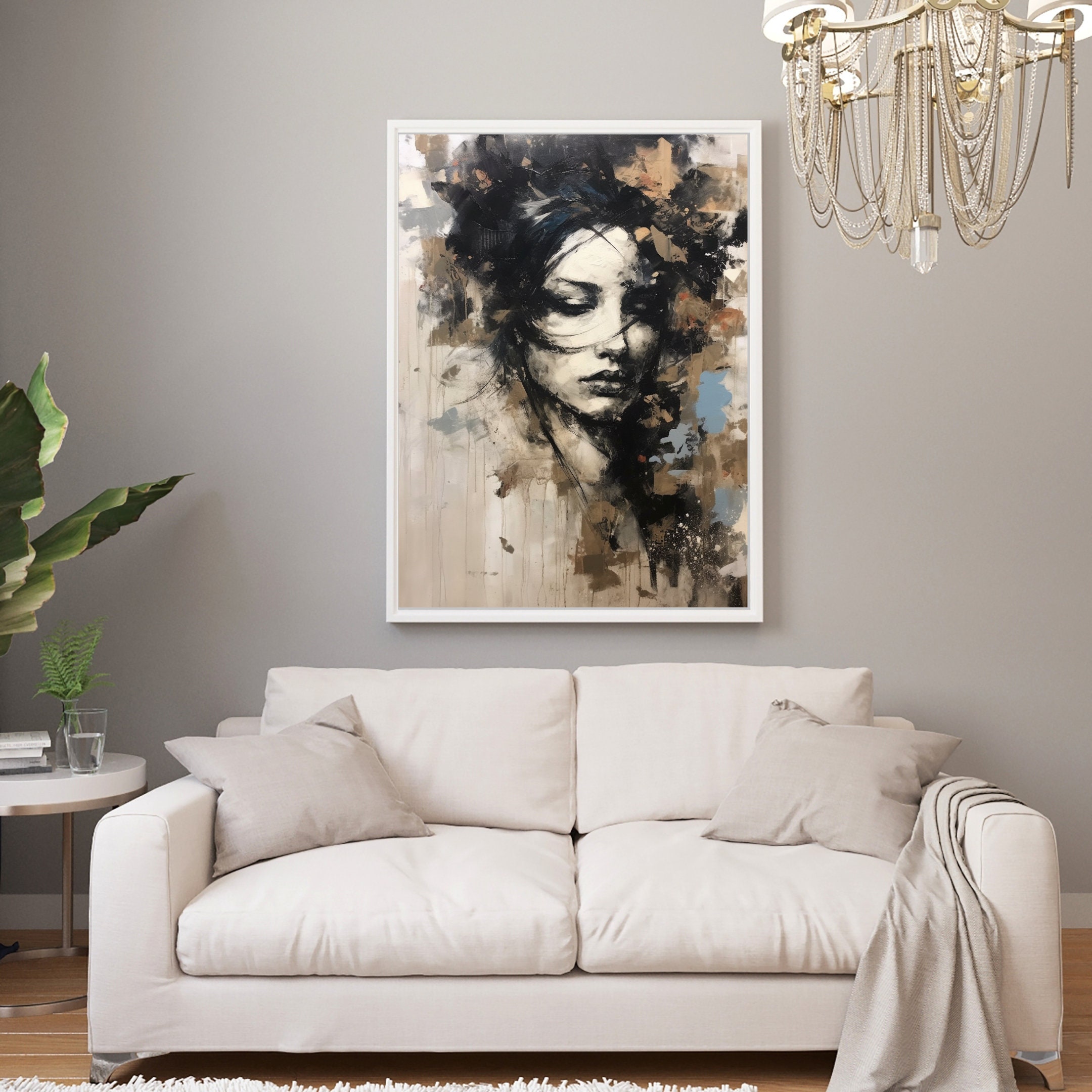 Abstract Portrait | Woman Face Painting | Modern Wall Art | Living Room ...