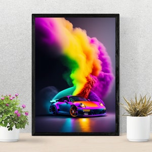 Porsche 911 Color Blast | Ai art | digital download