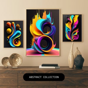 Colorful abstract art| Abstract Wall Art Set of 3 | Home Wall Decor | Colorful Wall Art | Printable Wall Art | Modern Wall Art |