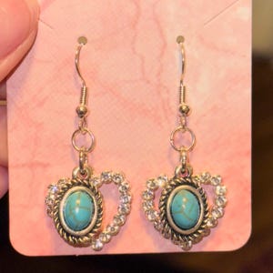 turquoise heart earrings