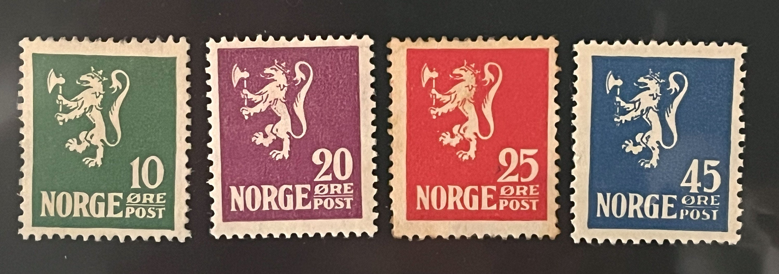 ノルウェーの切手 - 1922/24年 ライオンIシリーズ - NK 126-129 - 新品