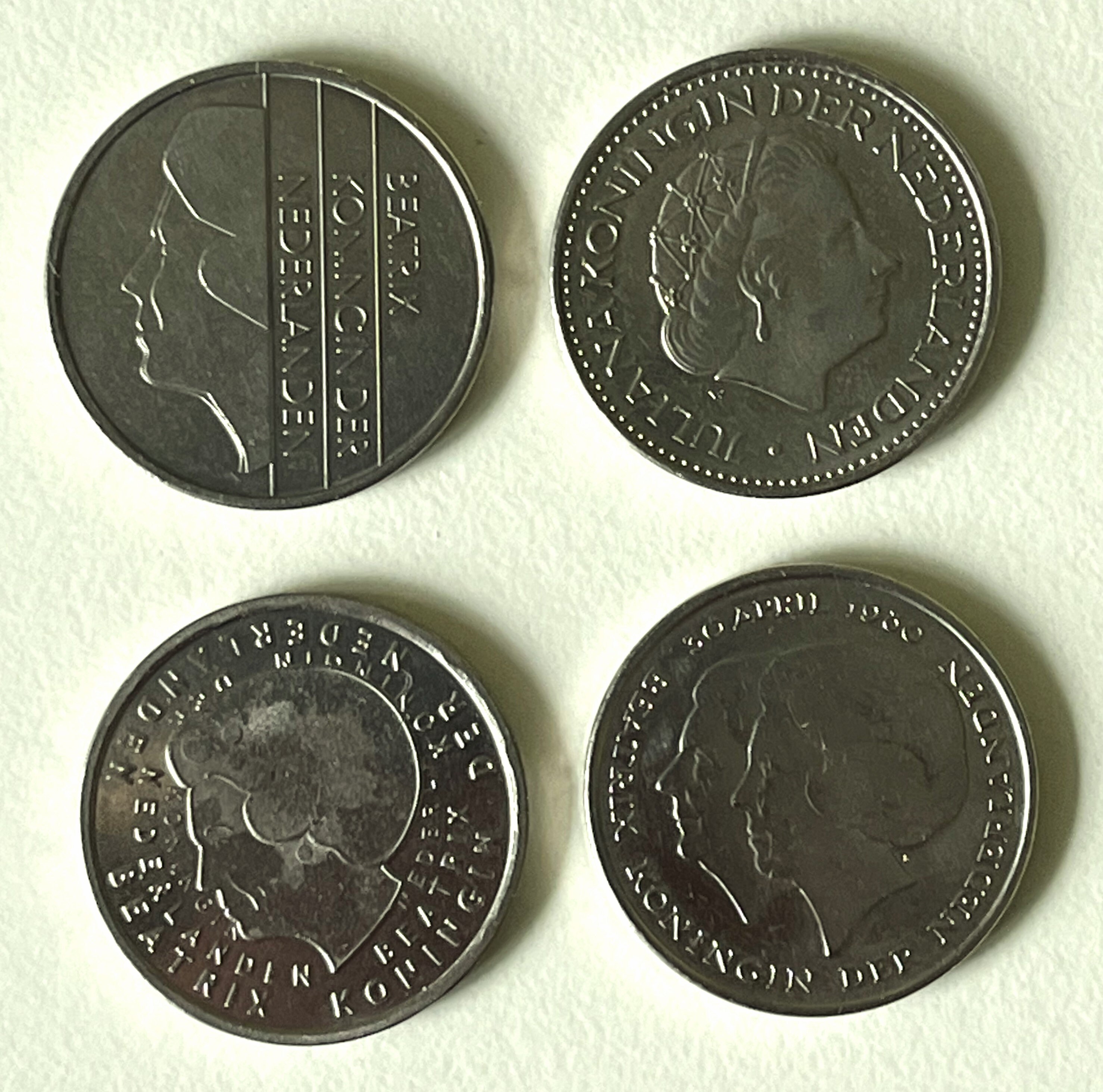 オランダ 1ギルダー銀貨 5枚 1968年 1967年 ユリアナ女王