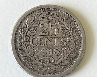 Niederlande 25c Münze 'Kwartje' - verschiedene Jahre:1918-1998; Königin Wilhelmina (KM#146&qu;178); Königin Julia (KM#183); Königin Beatrix (KM#204)