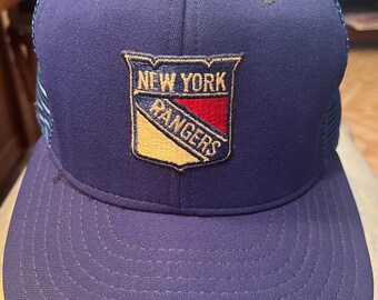 Gorra de béisbol de los New York Rangers de la década de 1980
