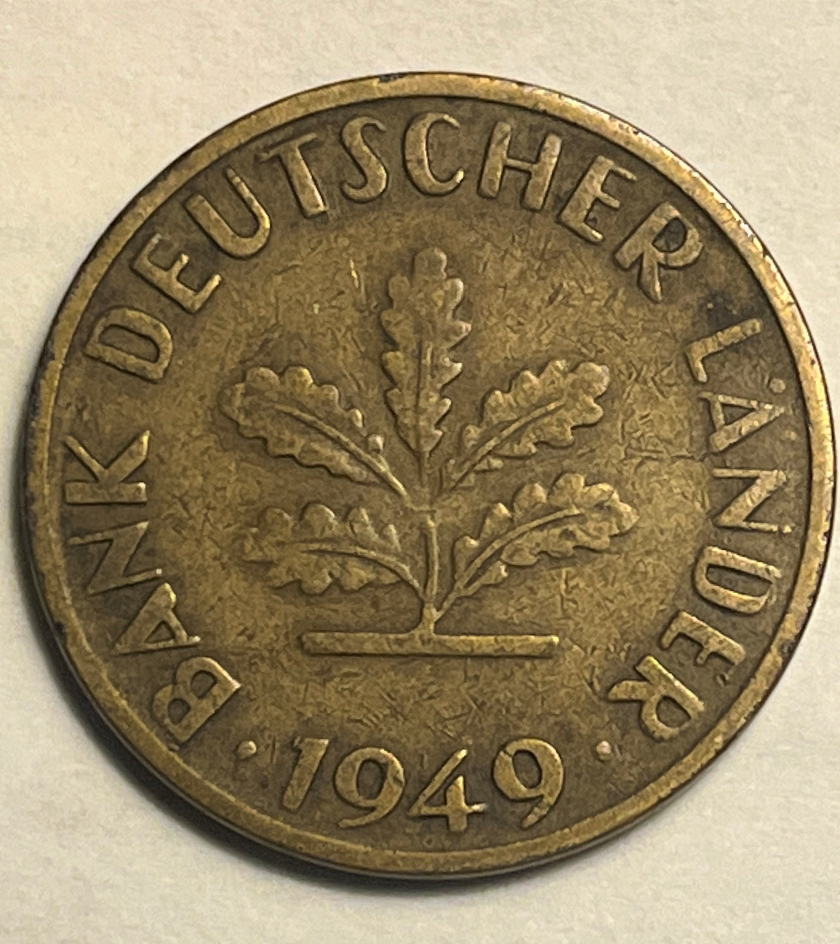 10 Pfennig Münze Bank Deutscher Länder 1949 F