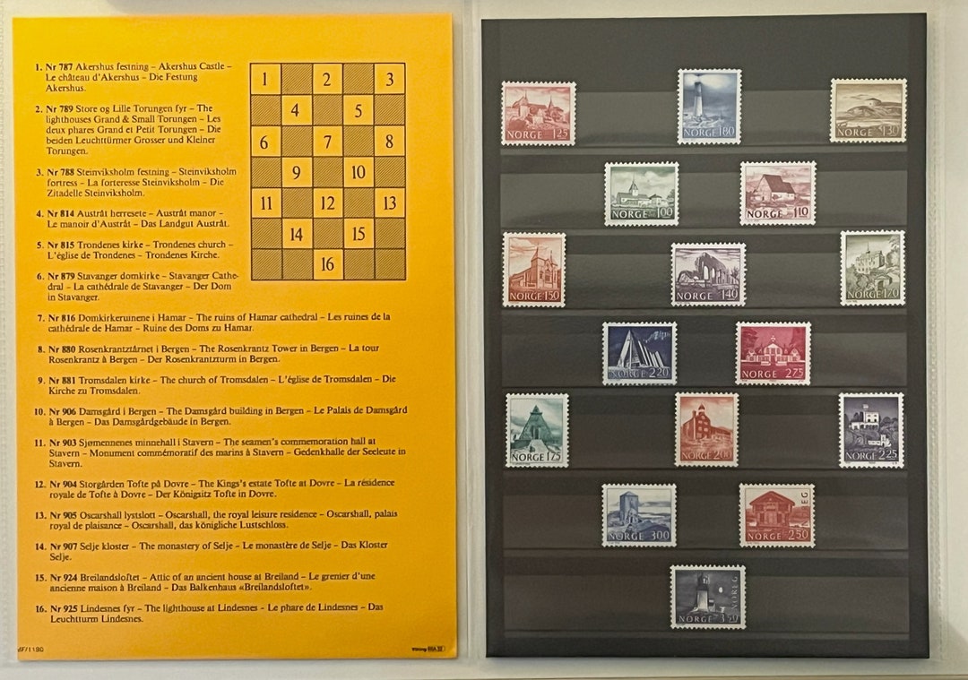 Norway Postage Stamps Official Set of NORWEGIAN BUILDINGS (19771983