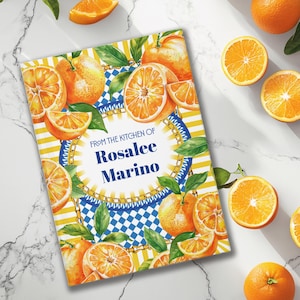 PERSONALIZED Hardcover Recipe Book, Cooking Journal, Italian Kitchen Notebook, Sicilian Cook Gift