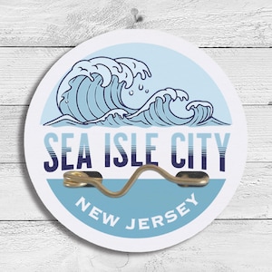 Sea Isle City Beach Tag Wood Sign: Jersey Shore Coastal Decor