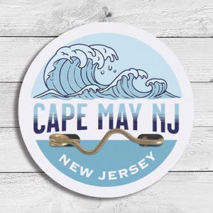 Cape May Beach Tag Wood Sign: Jersey Shore Coastal Decor