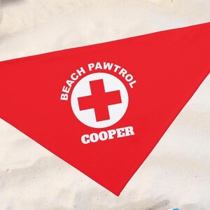 Personalized &quot;Beach Pawtrol&quot; Pet Bandana: Summer Dog Scarf