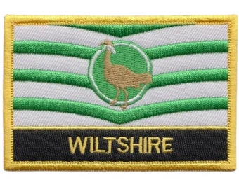 Drapeau du comté du Royaume-Uni du Wiltshire - écusson brodé au fer à repasser