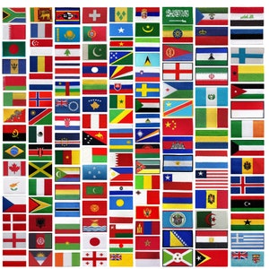 Drapeaux des pays nationaux, fer à coudre, insigne brodé G-O image 1