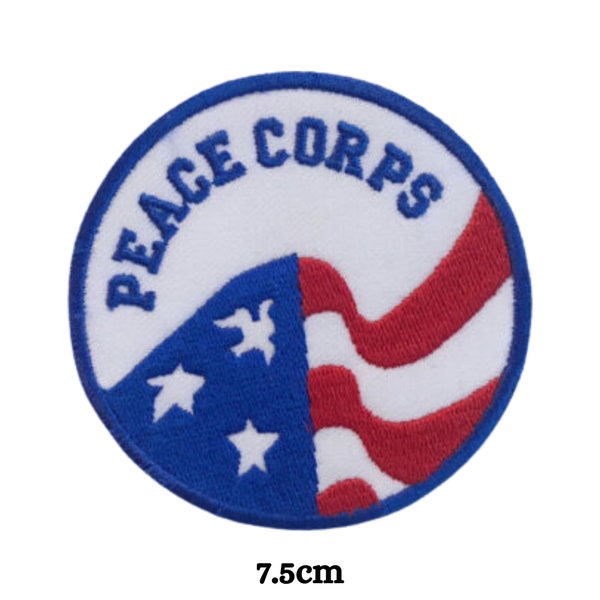 Vintage Peace Corps On Earth Iron On Embroidery patch Sew On Applique Badges Bag Jacket Jeans