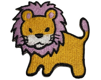 Badges animaux Lion colorés à repasser, patch brodé à coudre sur vêtements, veste et jean