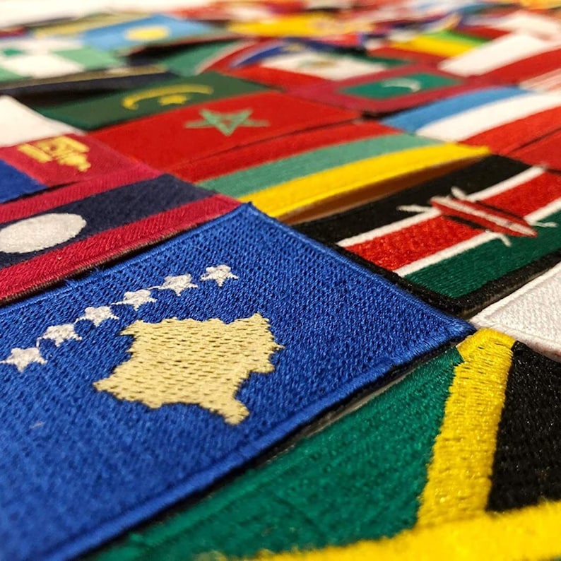 Drapeaux des pays nationaux, fer à coudre, insigne brodé G-O image 4