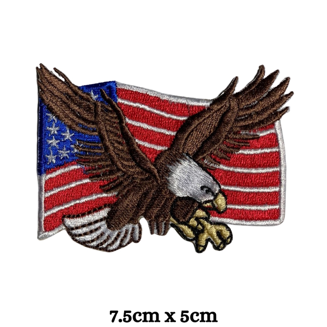 USA Flag Patch Iron Sew On American United States Of America Eagle Biker Badge E - Foto 12