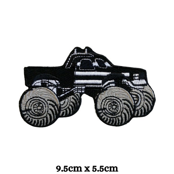 Monster Truck Patch Iron Sew On Embroidery Badge Black Car Embroidered Applique