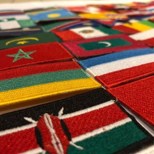 Drapeaux des pays nationaux, fer à coudre, insigne brodé G-O image 3