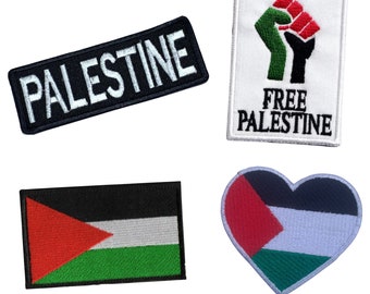 Je représente la Palestine, fer à repasser sur le support avec la Palestine brodée à coudre sur un badge en applique Drapeau du pays de la Palestine gratuit