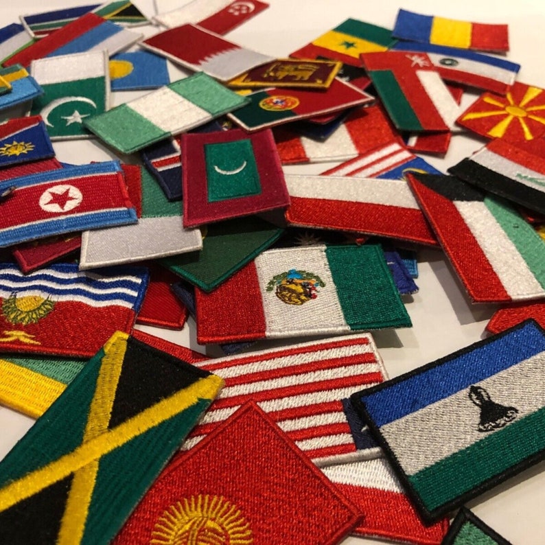 Drapeaux des pays nationaux, fer à coudre, insigne brodé G-O image 2
