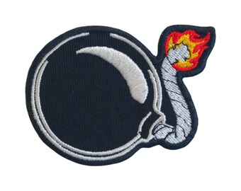 Black Bomb Cartoon Boom Kids Art Badges Fer à Coudre Sur Applique Patch Brodé