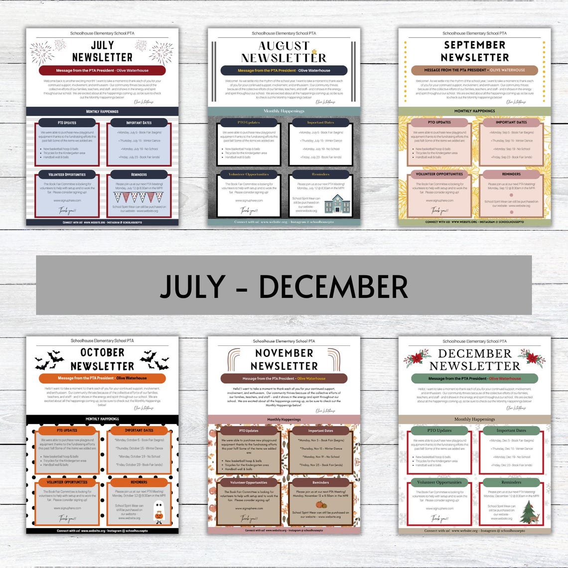 Editable Newsletter Template Bundle: Seasonal Designs for Canva ...