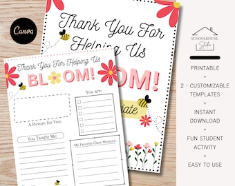 EDITABLE Plants Helping Us Grow Teacher Appreciation Printable, All ...