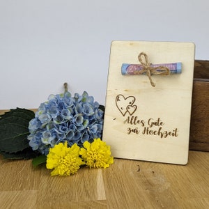 Hochzeitskarte | Glückwunschkarte | Holzkarte | Geldgeschenk | Geschenkidee | Hochzeit | Herzen