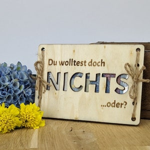 Glückwunschkarte | Holzkarte | Geldgeschenk | Geburtstagskarte | Geschenkidee | Geburtstag | Nichts