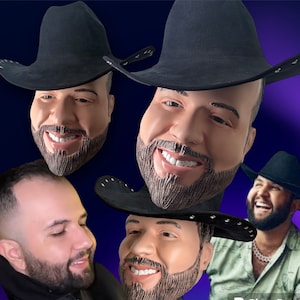 May include: Three men wearing black cowboy hats. The hats have wide brims and are made of felt. The men are all smiling and looking at the camera.