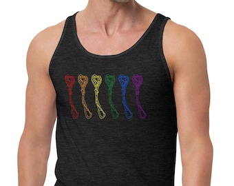 Rainbow Pride LGBTQ Rock Climbing T-Shirt - Queer Climbers - Trad Climbing Tee