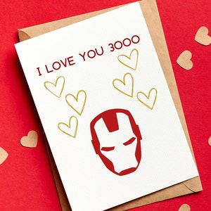 I love you 3000 Valentinstagskarte, von Marvel inspirierte druckbare Valentinstagskarte