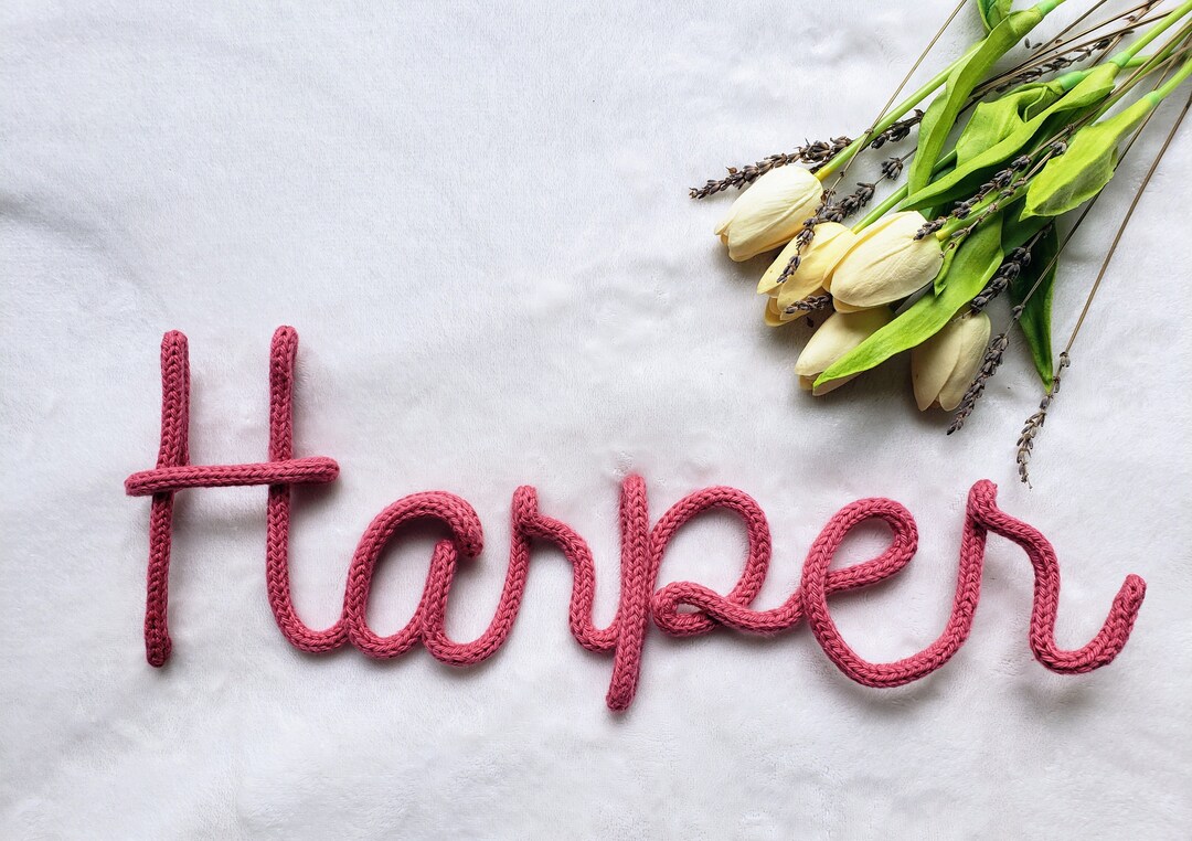 Custom Knitted Wire Name Knitted Wire Word Kids Room Decor Custom