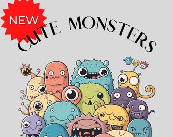 Słodkie potwory | Kolorowanki do druku | Natychmiastowe pobranie